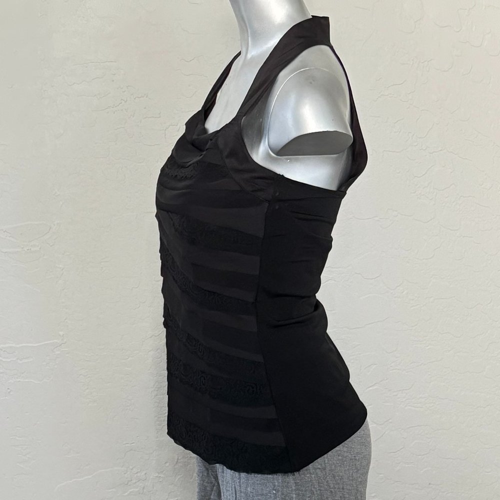 WHBM Black Tiered Halter Top - Picture 3 of 11